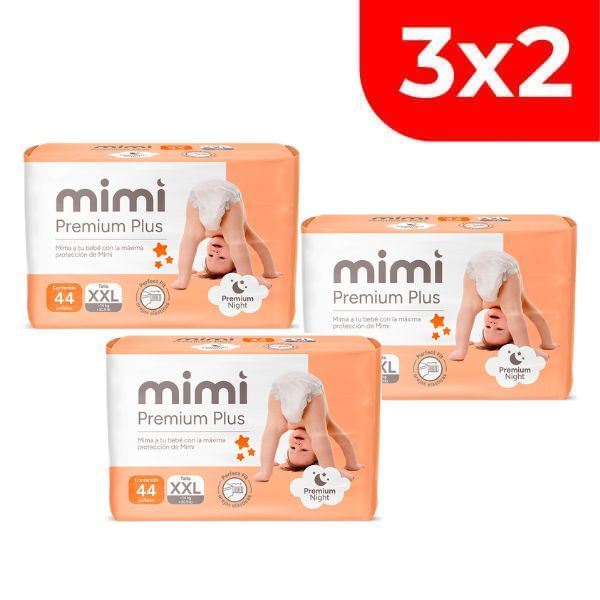 3x2 Pañal Mimi Plus Talla XXL - Bolsa 44 UN
